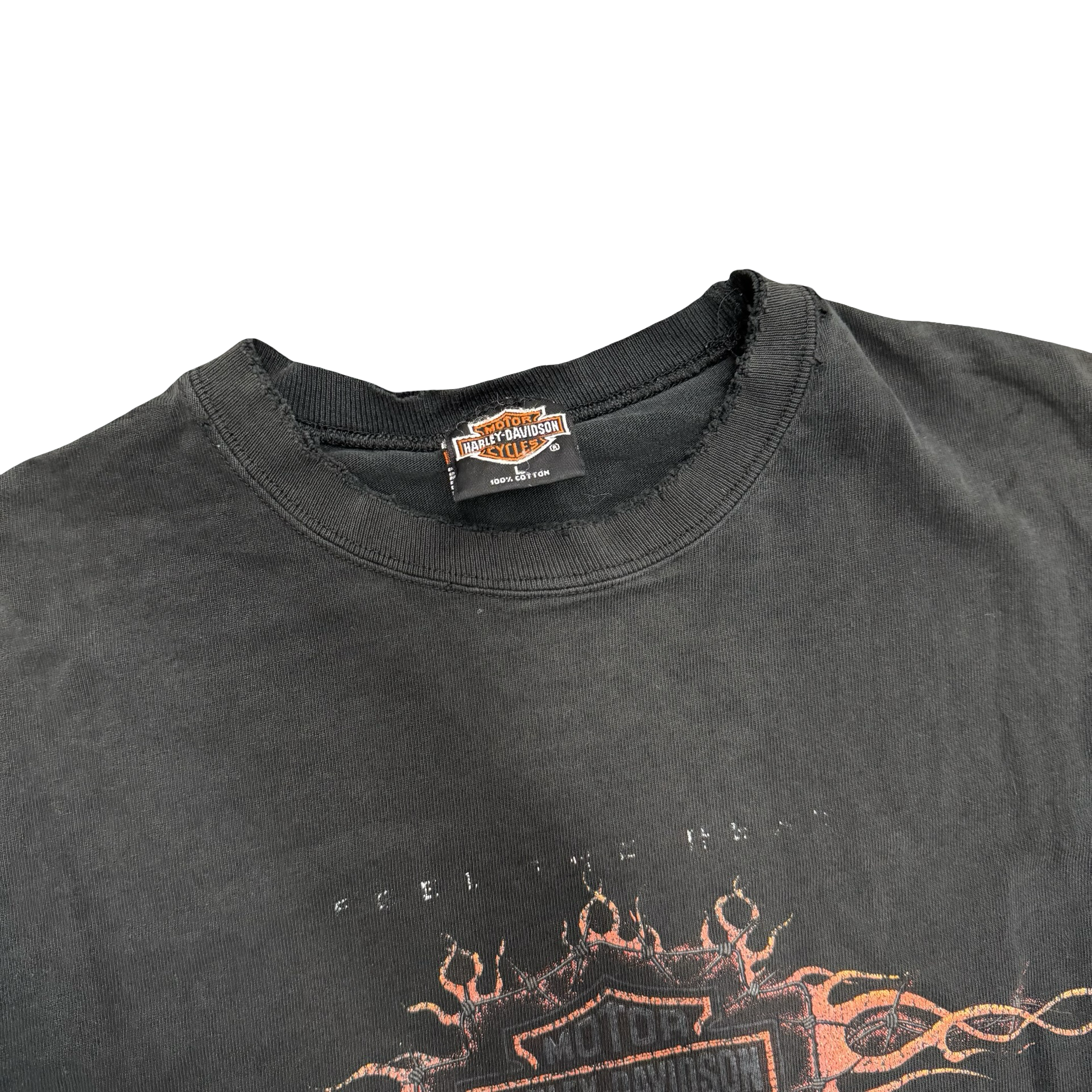 90’s Feel the Heat Harley Thrashed Longsleeve Tee Size XL