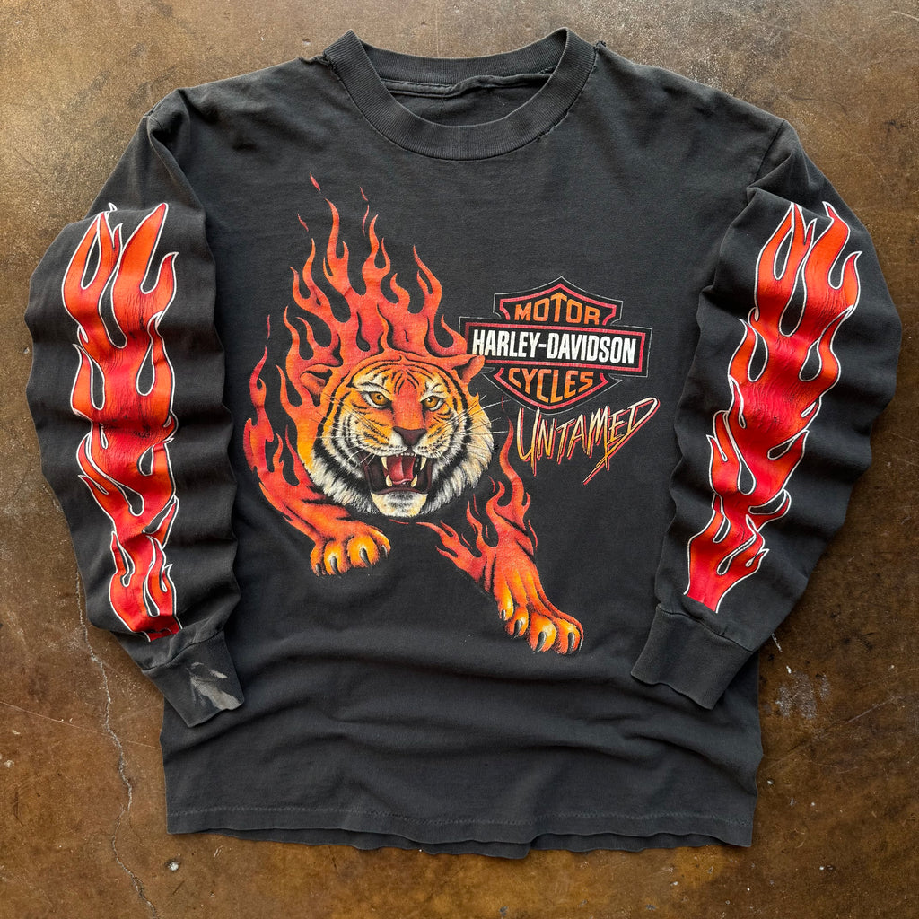90’s Harley Untamed Tiger Flame Long Sleeve (L)