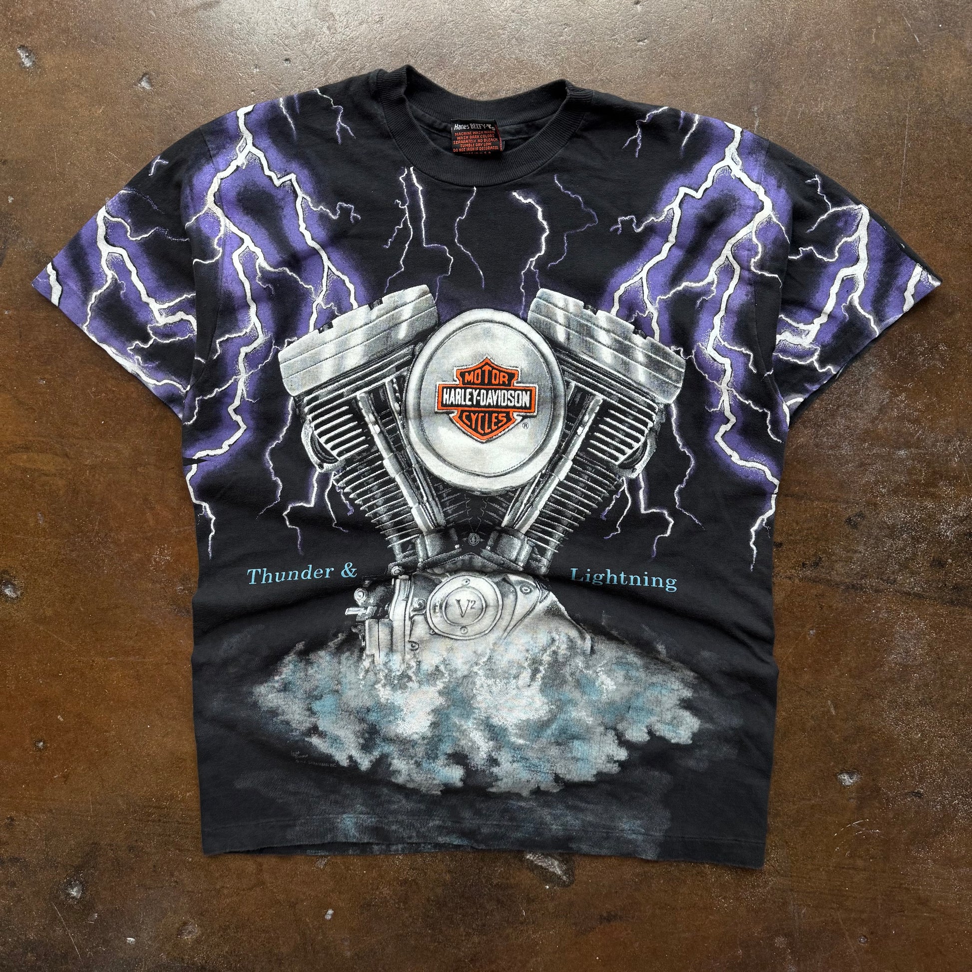 90’s Harley Thunder and Lightning AOP Tee (M/L)