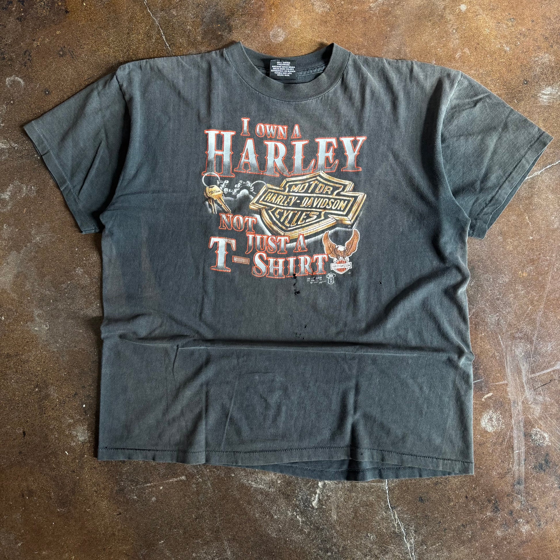 90’s 3D Emblem Harley “I Own” Sun Faded Tee (XL)