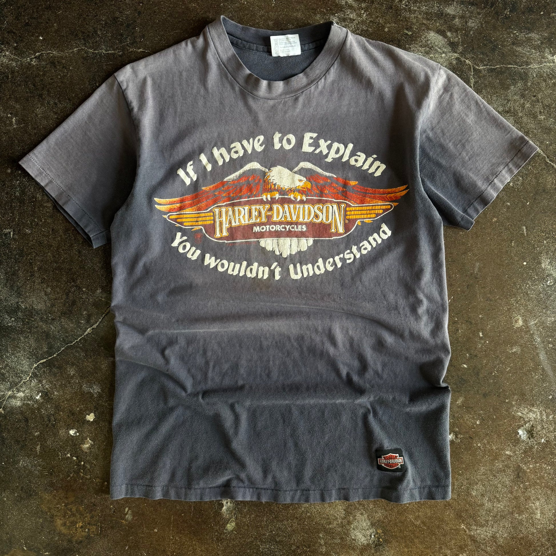 80’s Harley “If I Have To Explain” Sun Faded Tee (L)