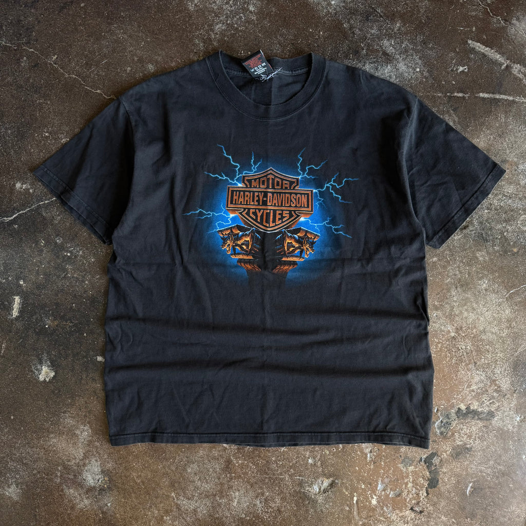 Y2K Harley Lightning Emblem Tee (L)