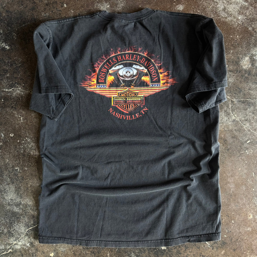 Y2K Harley Flaming Tiger “Attitude” Tee (XL)