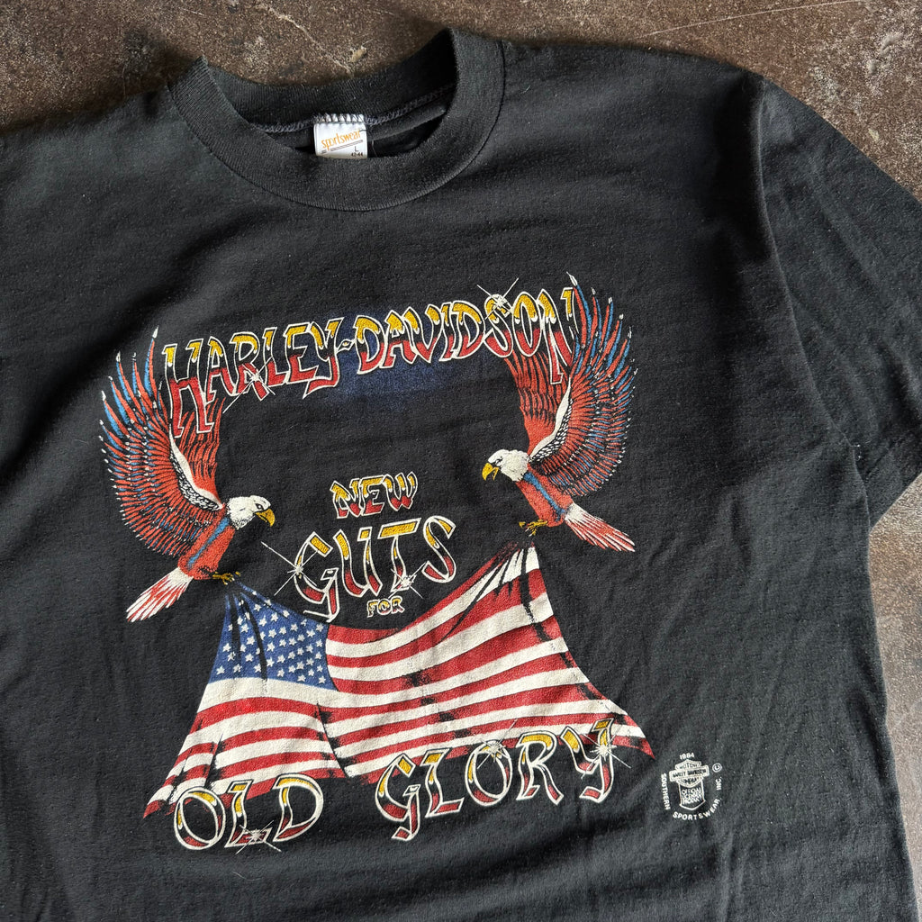 80’s Harley “New Guts, Old Glory” Eagle Tee (L)