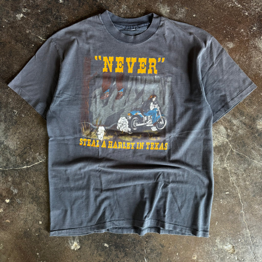 80’s Harley Davidson “Never Steal In Texas” Faded Tee (XL)