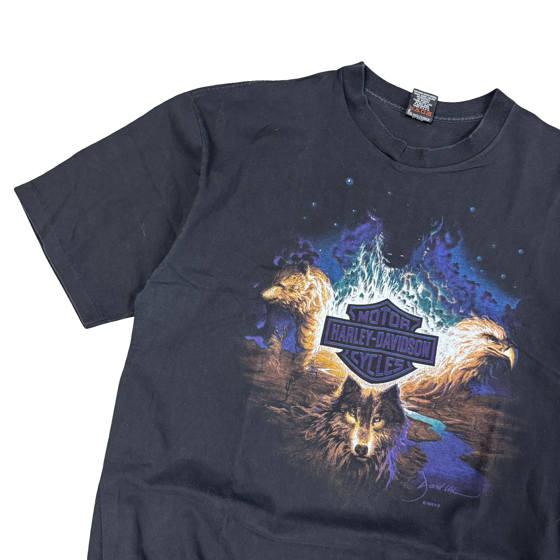 90’s Harley Nature Purple Flame Emblem Tee Size XXL