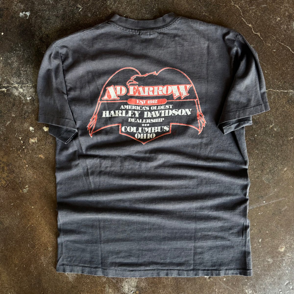 80’s Harley Flame Spellout Faded Tee (M)
