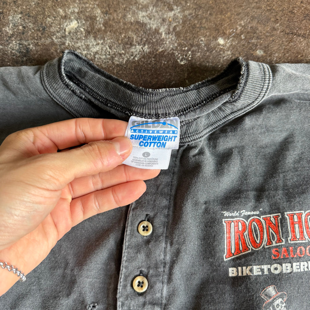 90’s Iron Horse Sun Faded Skelly Henley Tee (L)