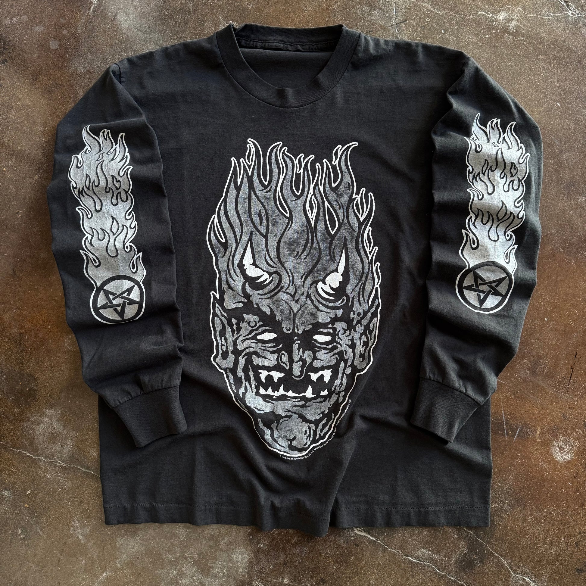 90’s White Zombie Love Satan Flame Longsleeve (XL)