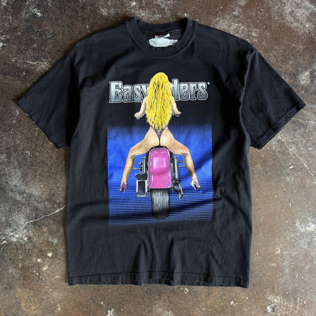 Vintage 1990s Easyriders Magazine biker babe Ohio t-shirt with pinup graphic