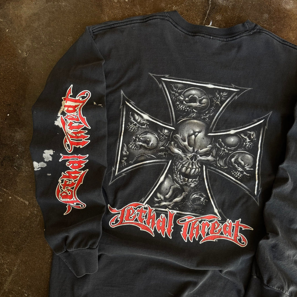 Y2K Lethal Threat Skull Cross Longsleeve (L)