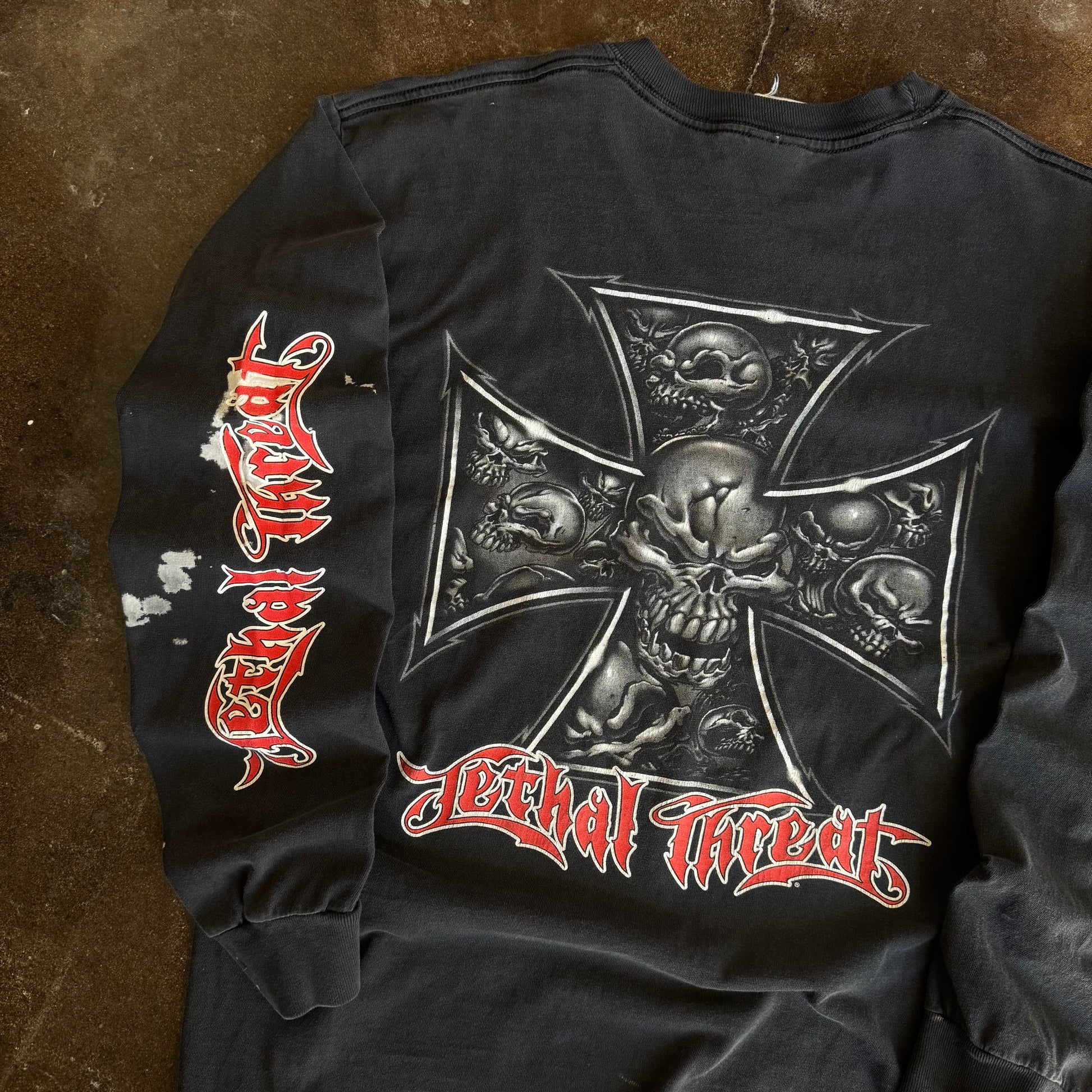 Y2K Lethal Threat Skull Cross Longsleeve (L)