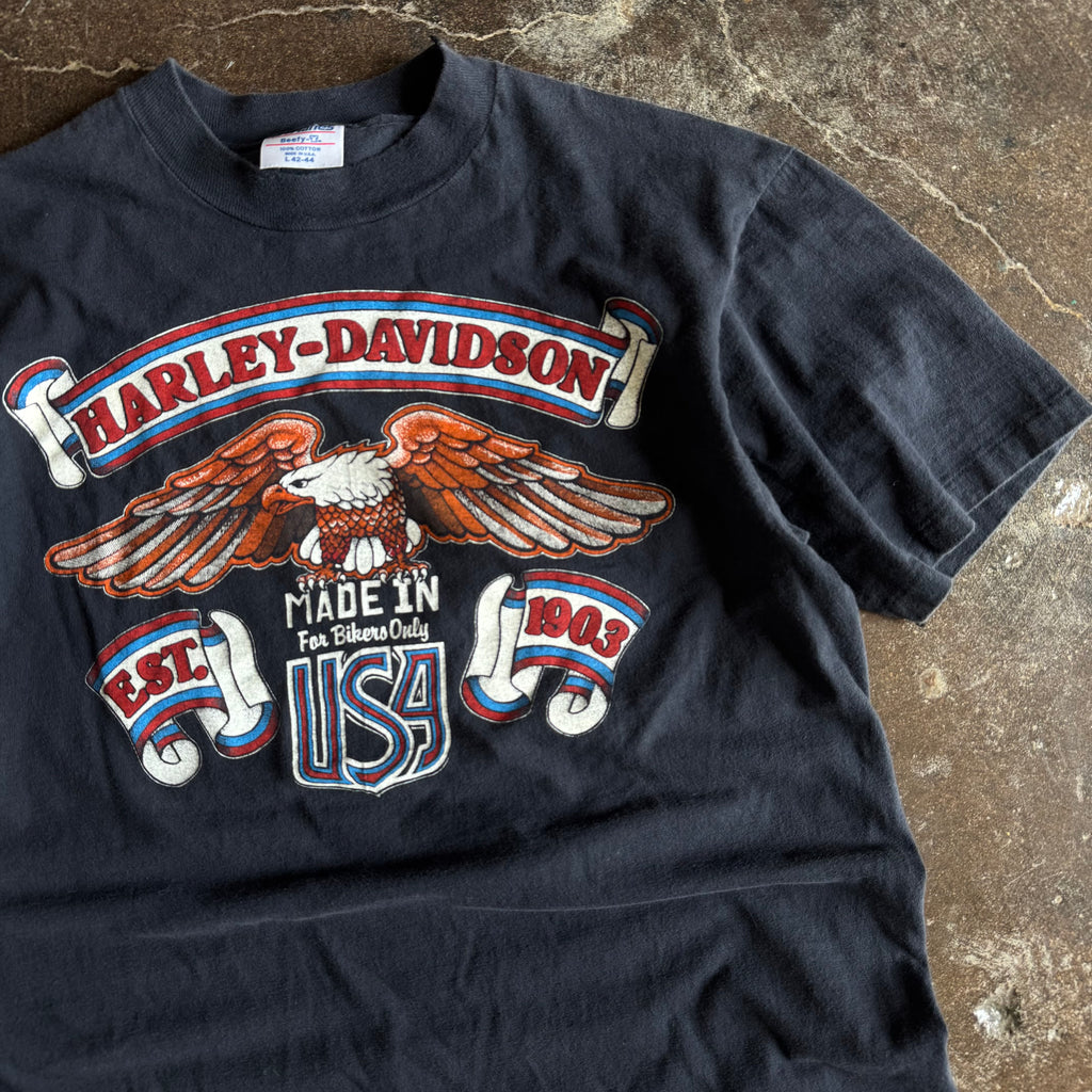 80’s Harley Established Eagle “For Bikers Only” Tee (L)