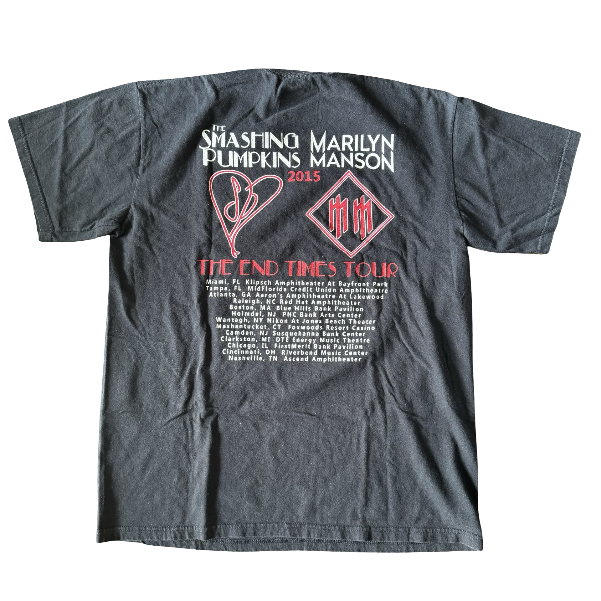 2015 Smashing Pumpkins & Marilyn Manson Tour Tee Size XL