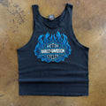 90’s Harley Blue Flame Ball Tank Top Tee (L)