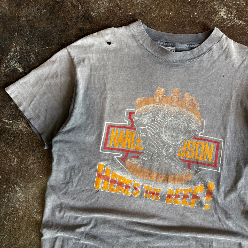 80’s Harley “Here’s the Beef” Sun Faded Tee (XL)