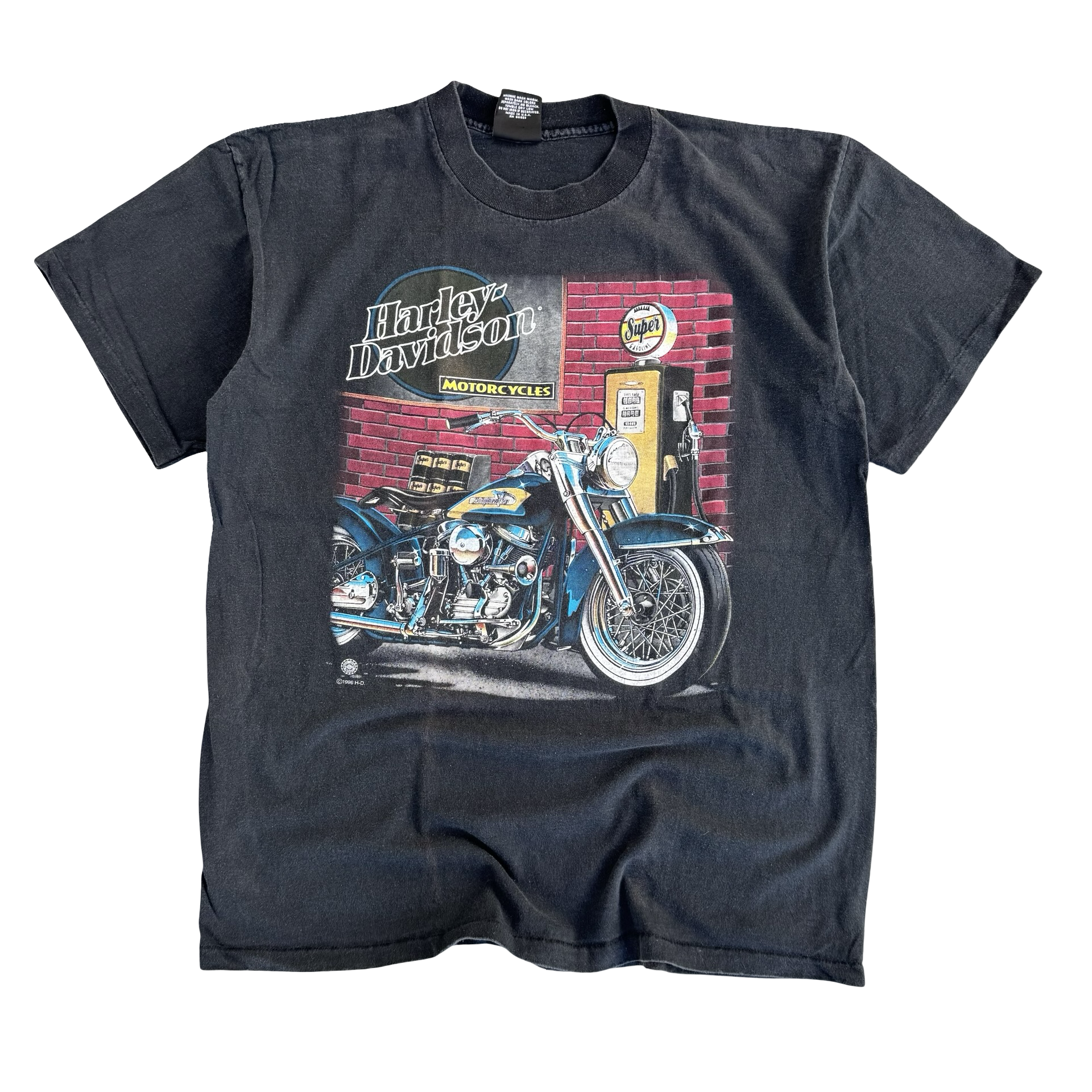 90’s Harley Davidson Gas Pump Big Emblem Tee Size L