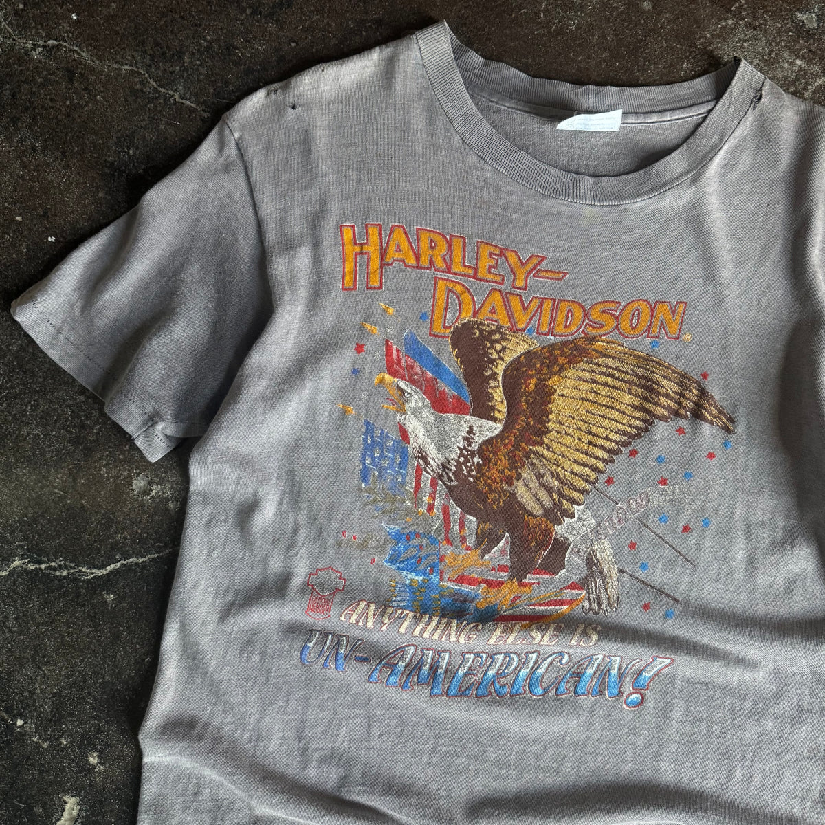 80’s Harley “Un-American” Sun Faded Tee (L)