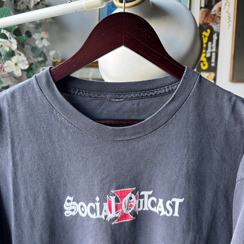 90’s Social Outcast Ragebait Longsleeve Tee Size XL
