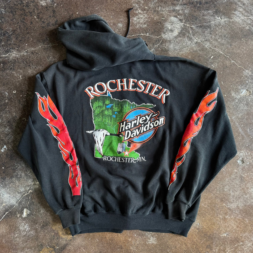 90’s Harley Untamed Flame Zip-Up Hoodie (XL)