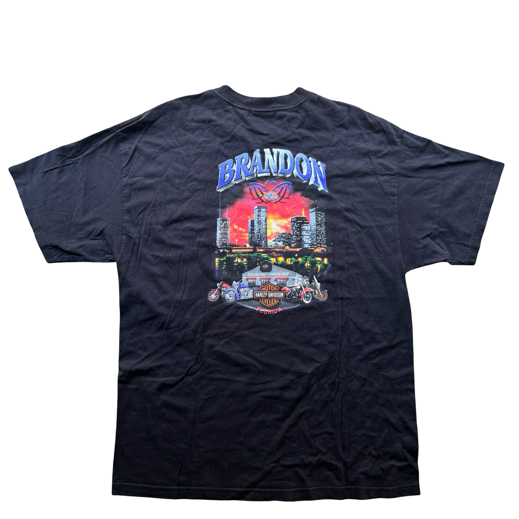 90’s Harley Chrome Flaming Engine Tee Size XXL