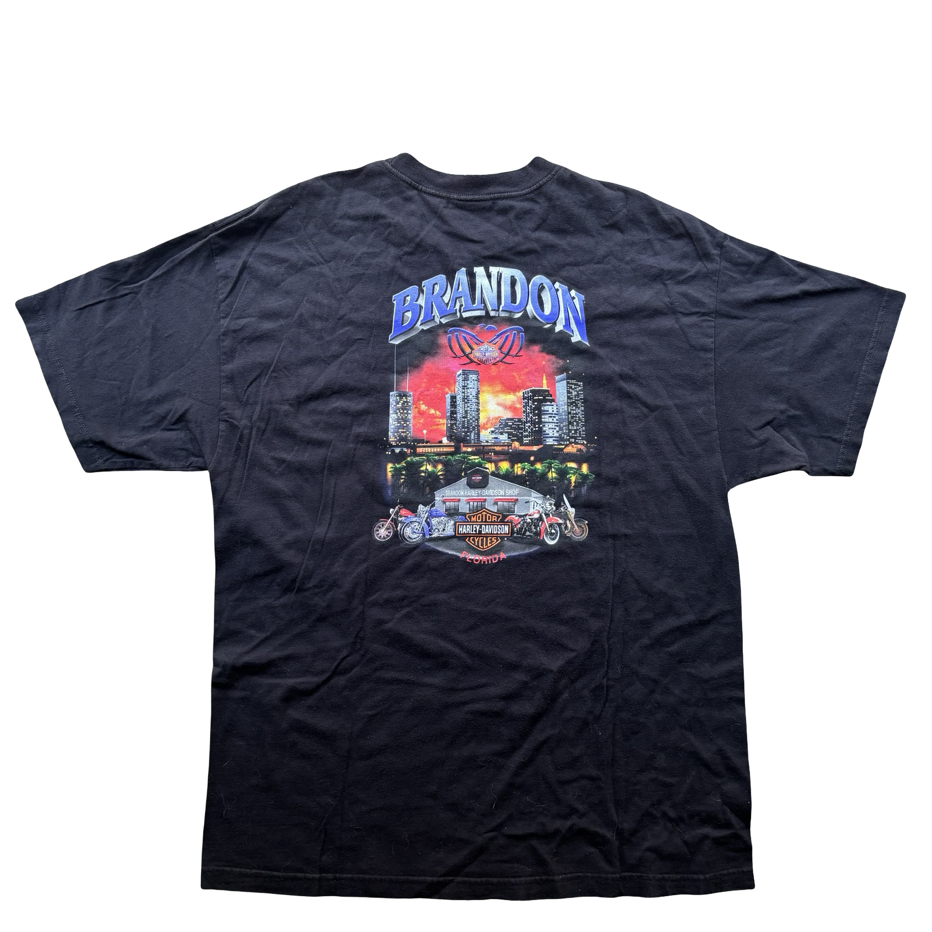 90’s Harley Chrome Flaming Engine Tee Size XXL