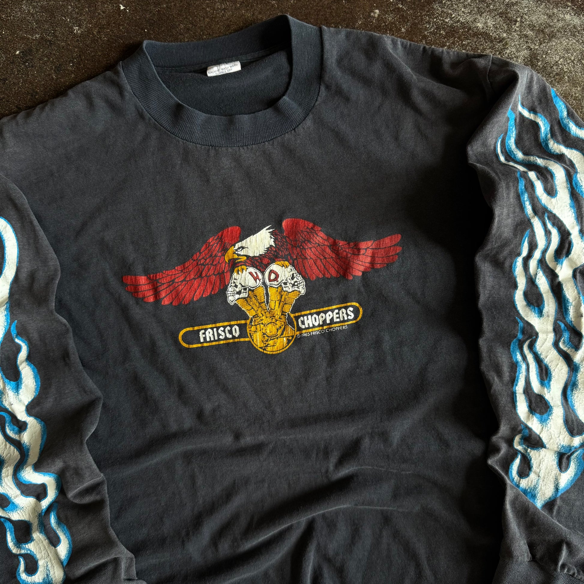 80’s Frisco Choppers Blue Flame Sun Faded Longsleeve (L)