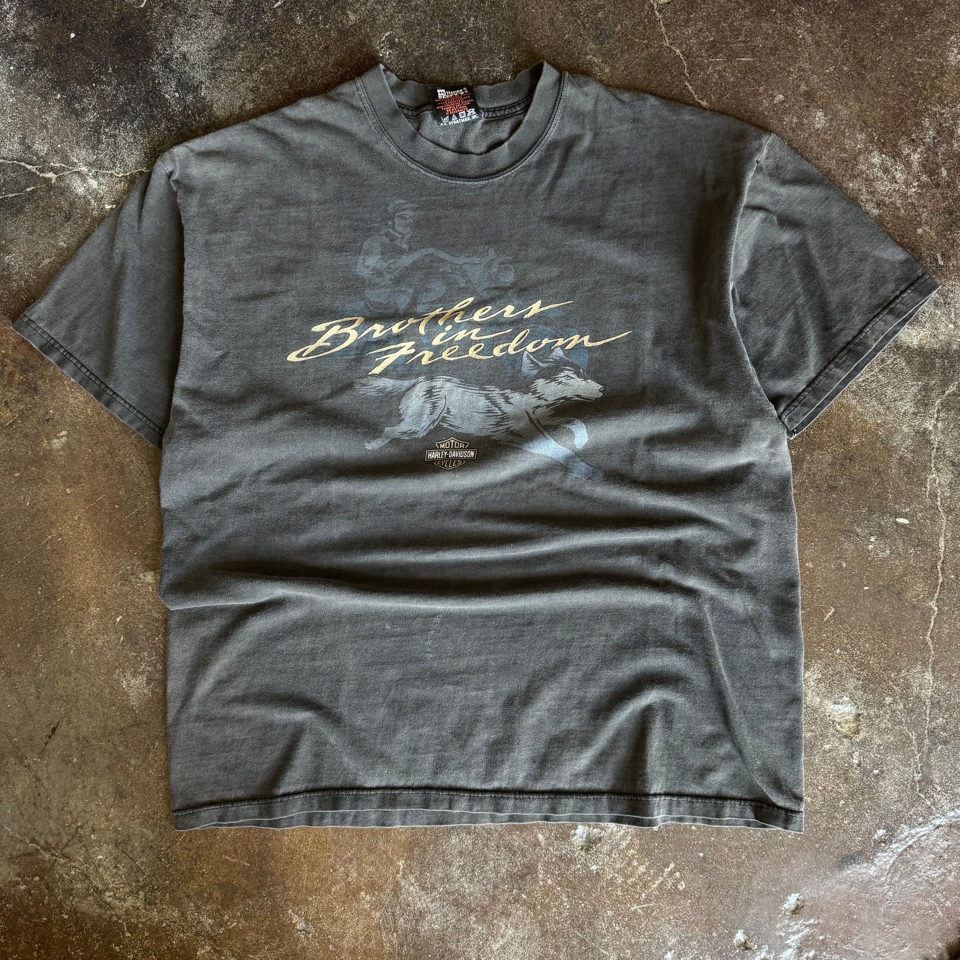 90's Harley "Brothers in Freedom" Sun Faded Tee (XL)