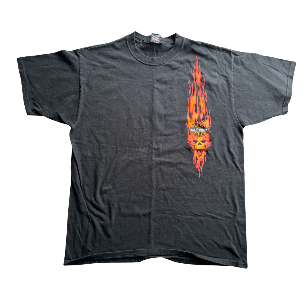 Y2K Harley Flame Logo Casual Tee Size XL