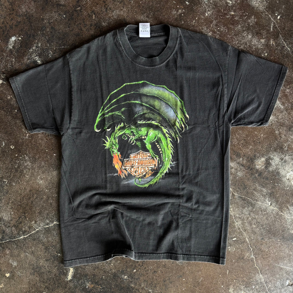 Vintage 1990s Harley-Davidson Texas dragon t-shirt with dragon graphic