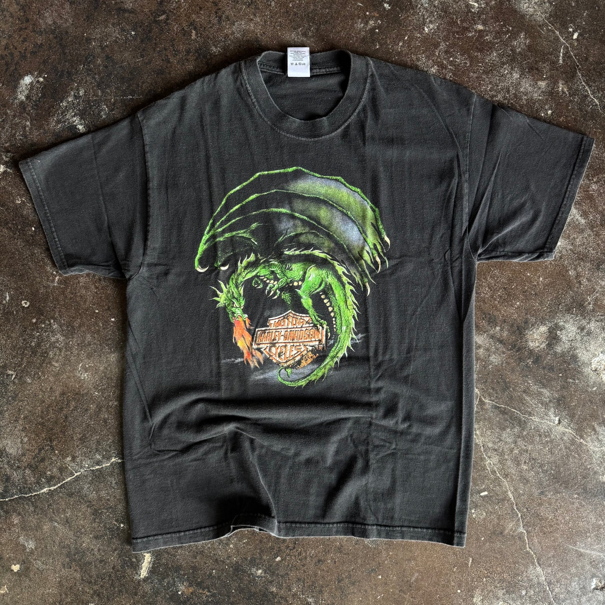 Vintage 1990s Harley-Davidson Texas dragon t-shirt with dragon graphic