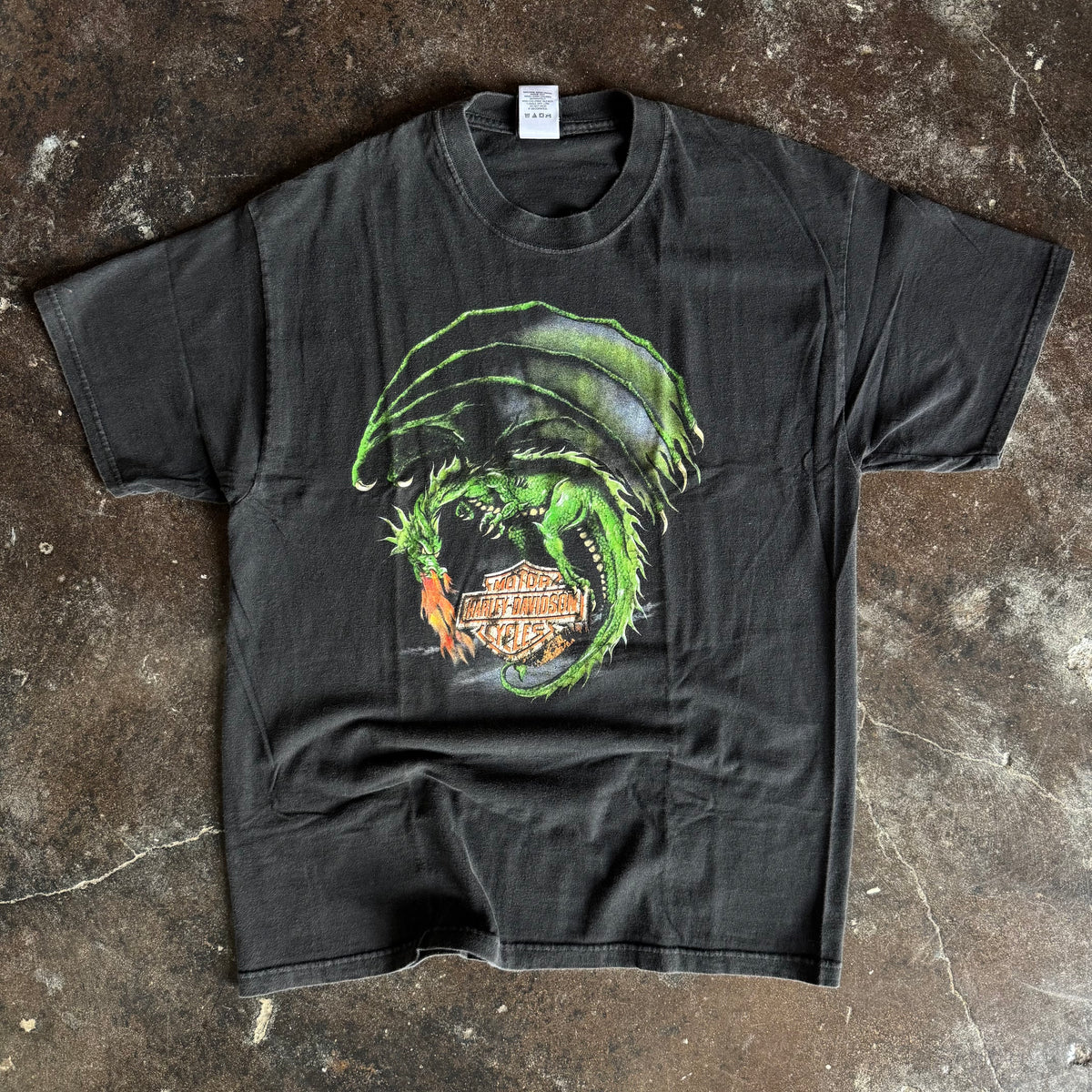 Vintage 1990s Harley-Davidson Texas dragon t-shirt with dragon graphic