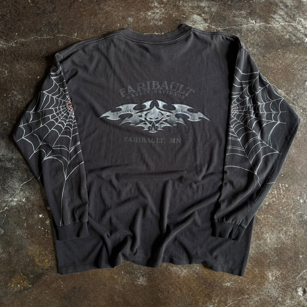 Back view of Harley-Davidson spiderweb longsleeve t-shirt