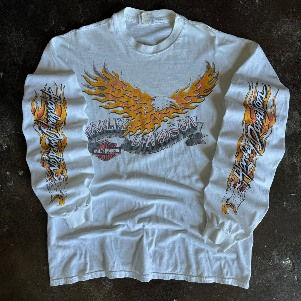 90’s Harley Flaming Eagle Longsleeve Tee (XL)