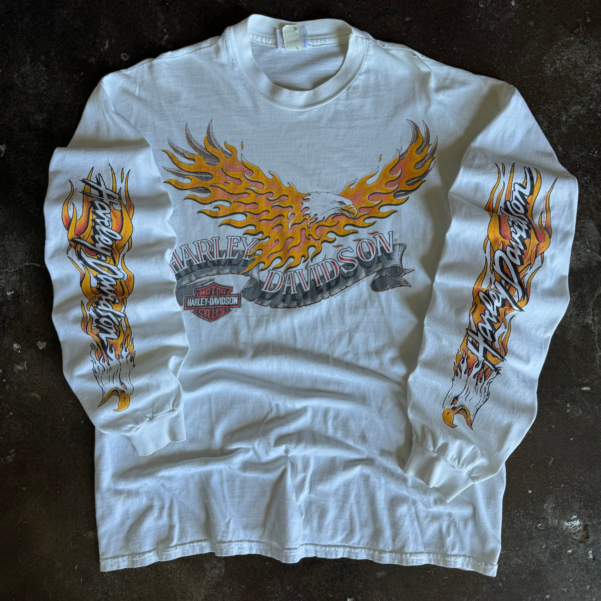 90’s Harley Flaming Eagle Longsleeve Tee (XL)
