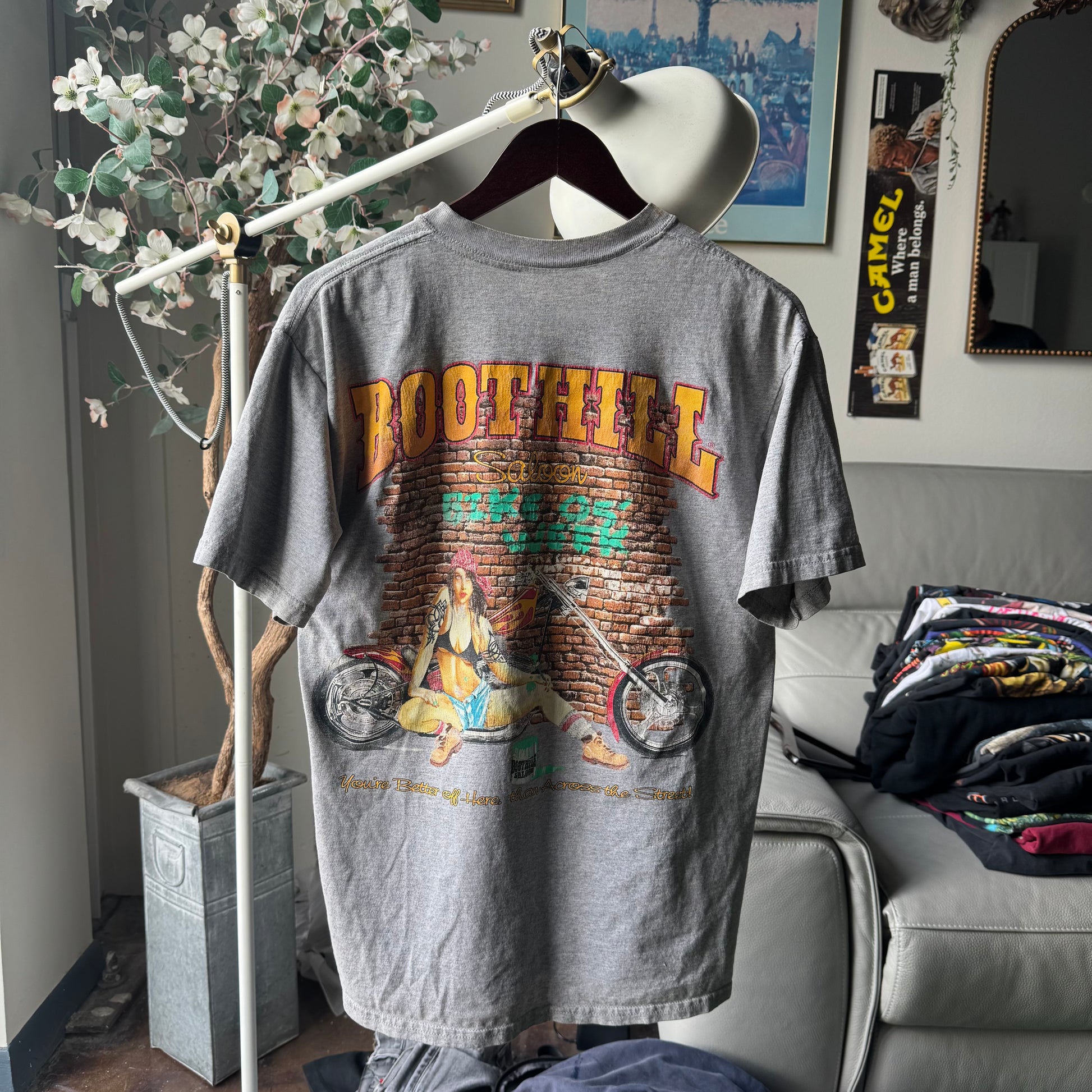 Y2K Boot Hill Biker Bar MILF Pocket Tee Size L
