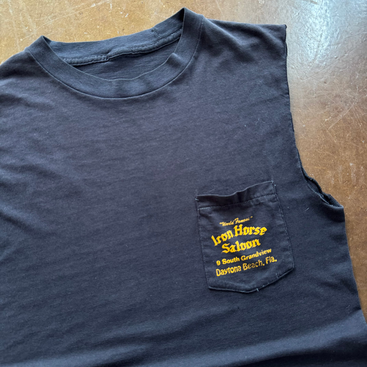 80’s Iron Horse Saloon Chopped Pocket Tee (L)