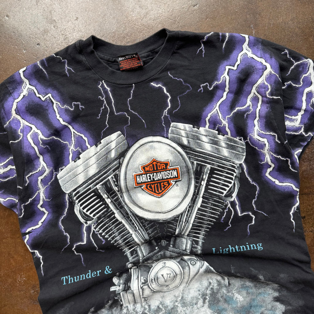90’s Harley Thunder and Lightning AOP Tee (M/L)