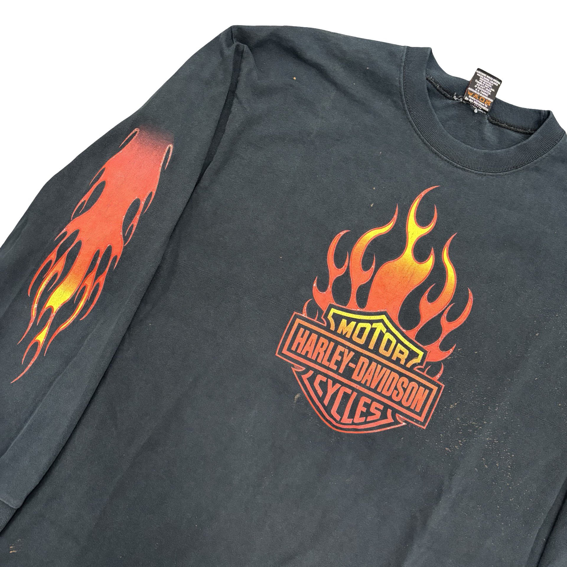 Y2K Harley Flame Emblem Longsleeve Tee Size XL