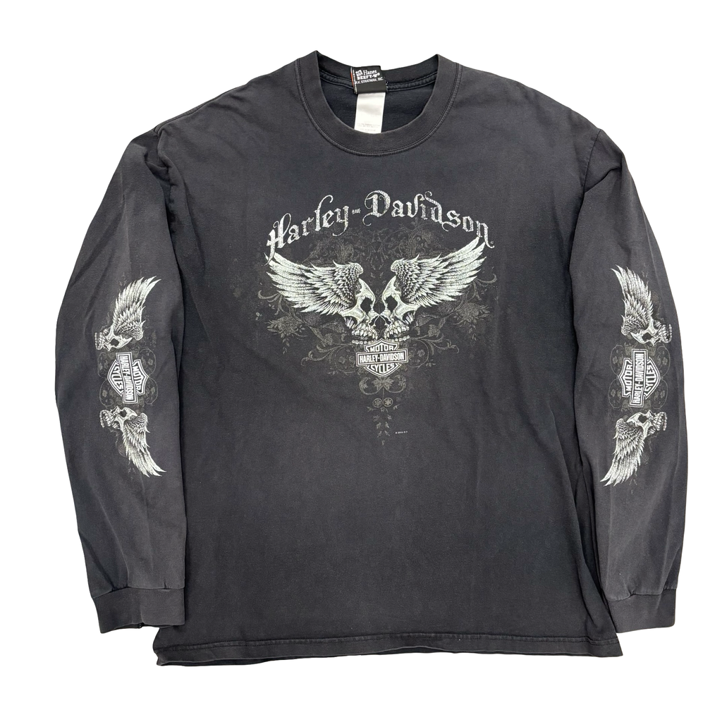 Y2K Harley Winged Skull Longsleeve Tee Size XL