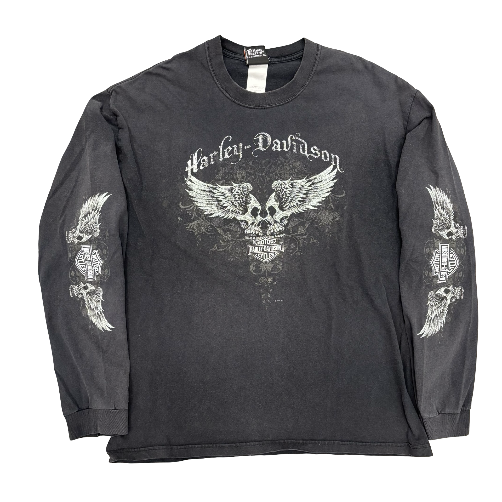 Y2K Harley Winged Skull Longsleeve Tee Size XL