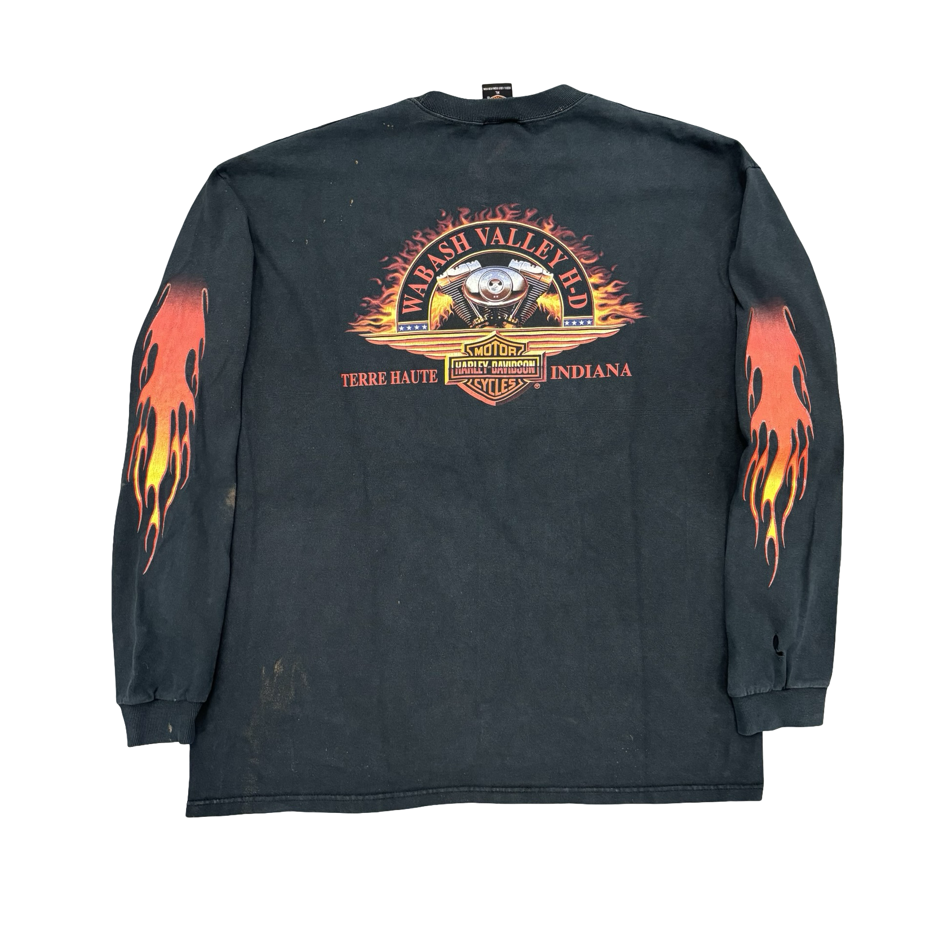 Y2K Harley Flame Emblem Longsleeve Tee Size XL