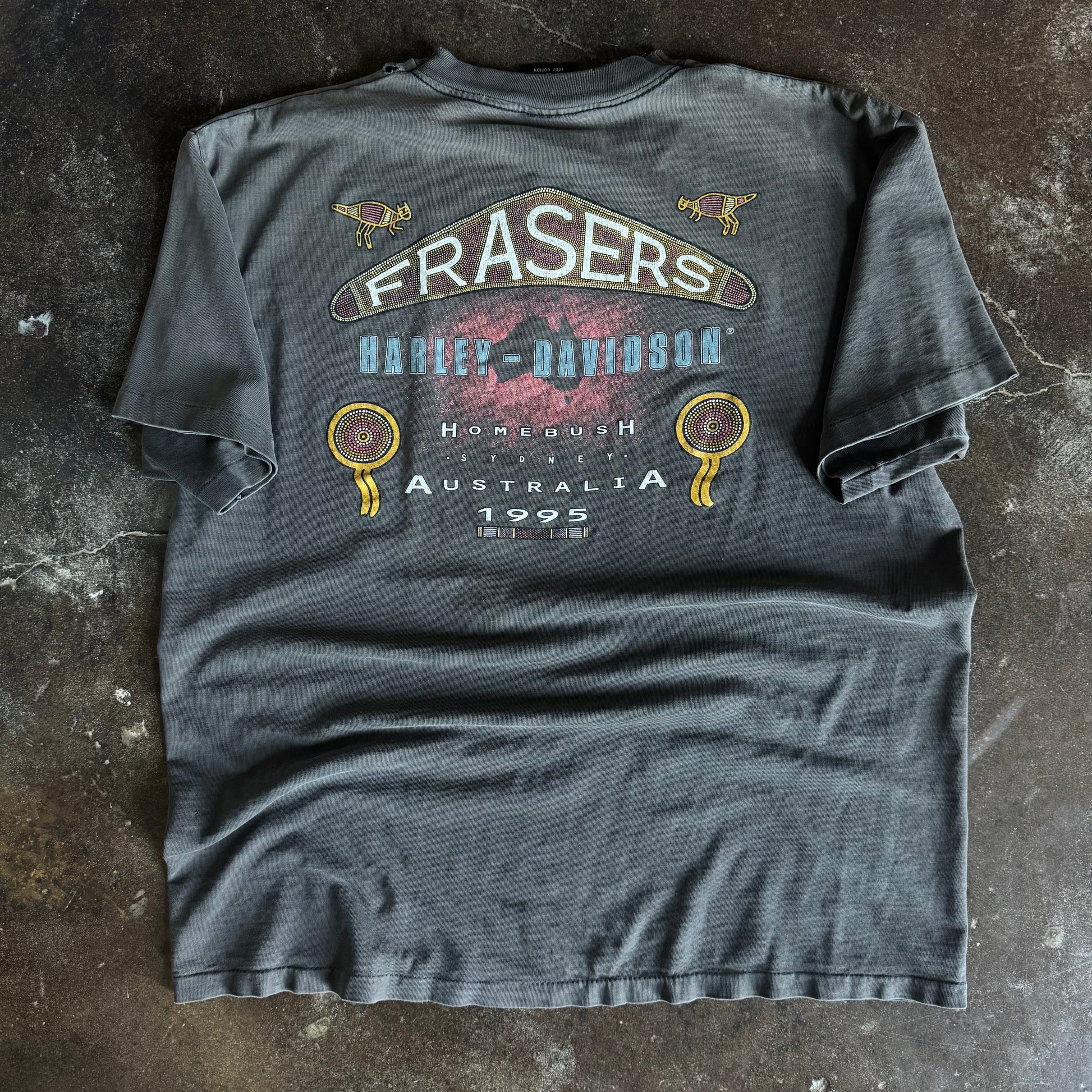 90’s Harley “No Worries” Australia Sun Faded Tee (L)