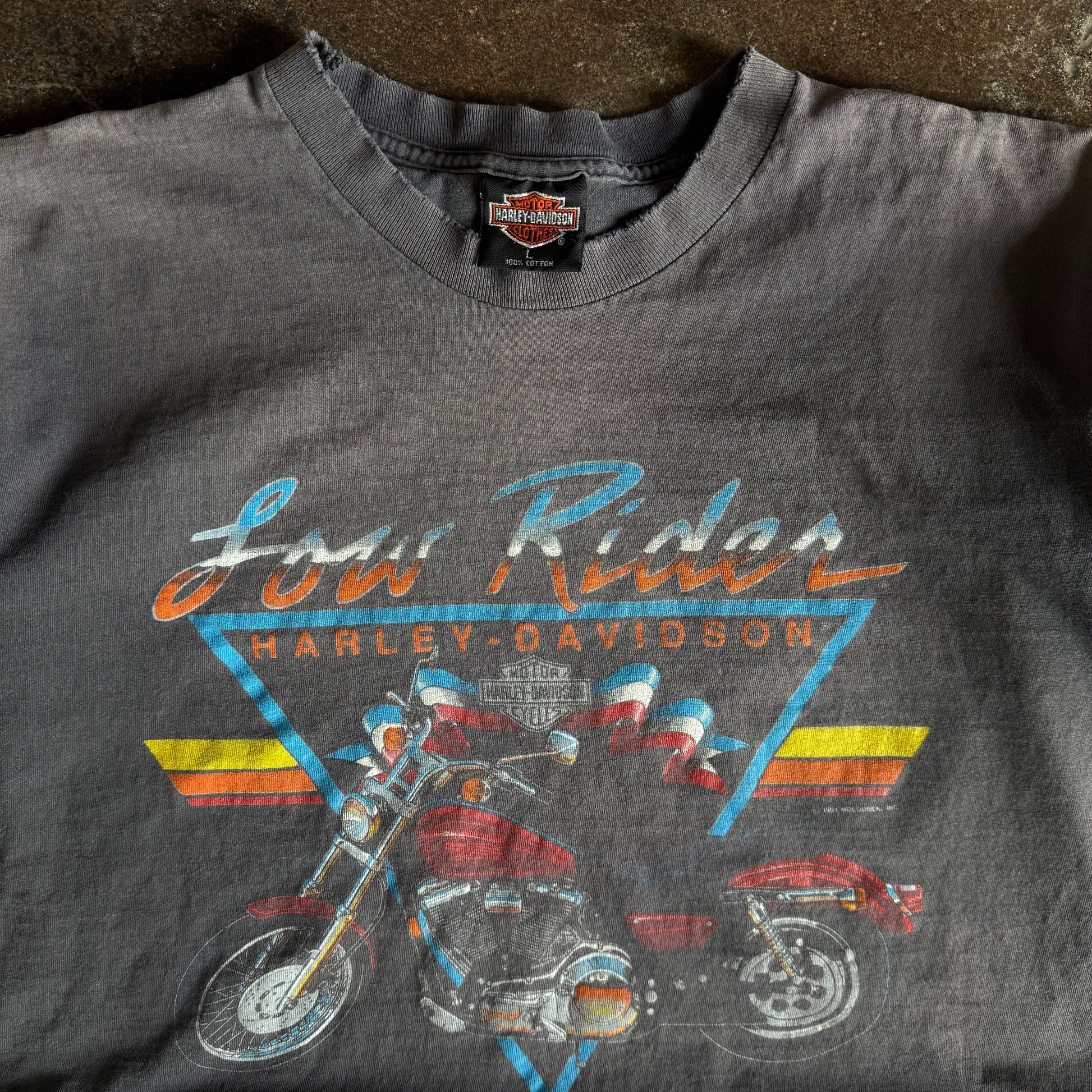 90’s Harley Low Rider Virginia Beach Sun Faded Tee (L)