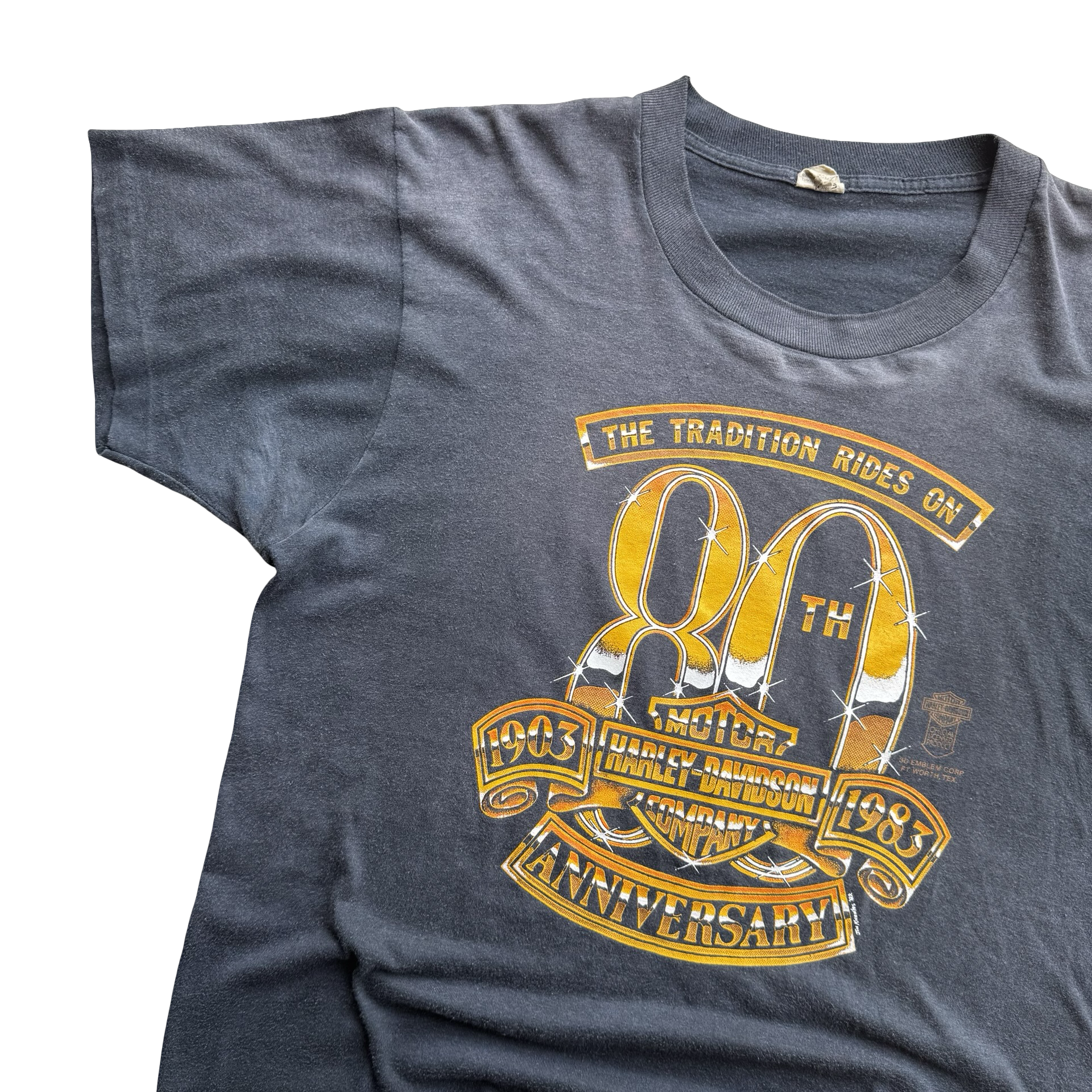 80’s Harley 3D Emblem Washington DC 80th Tee Size XL