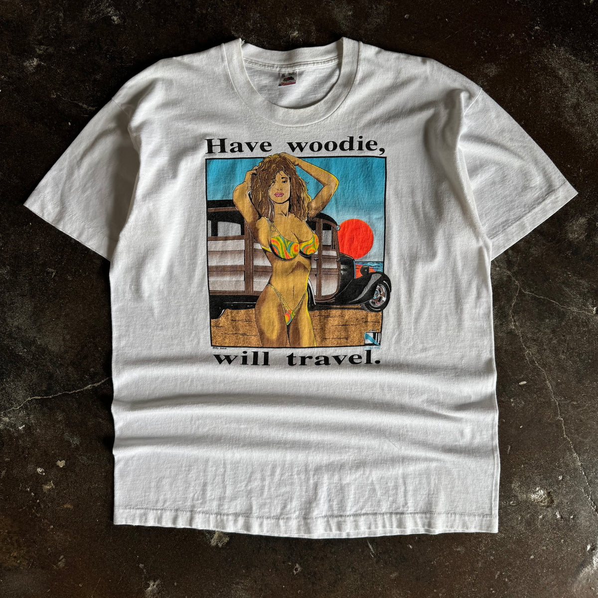 90’s “Have Woodie, Will Travel” Art Tee (XL)
