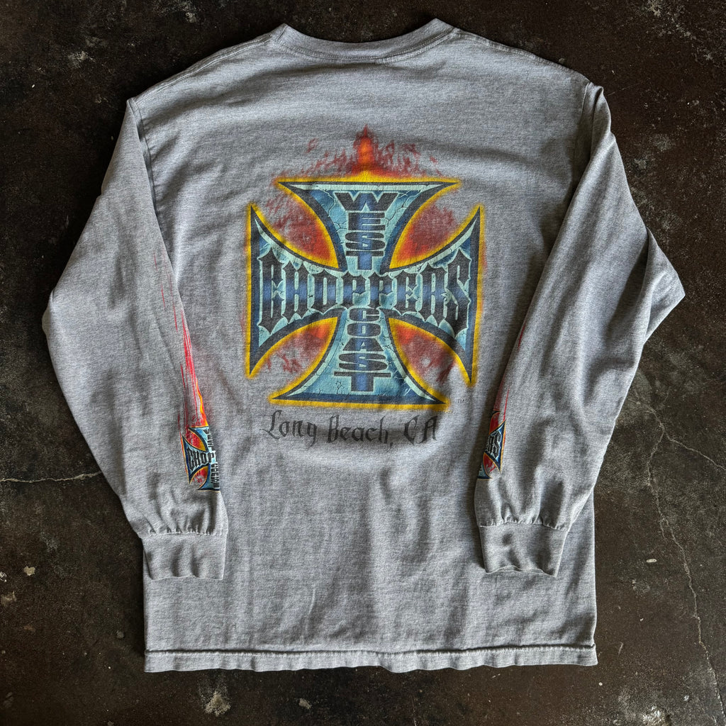 Y2K West Coast Choppers Flaming Logo Longsleeve (L)