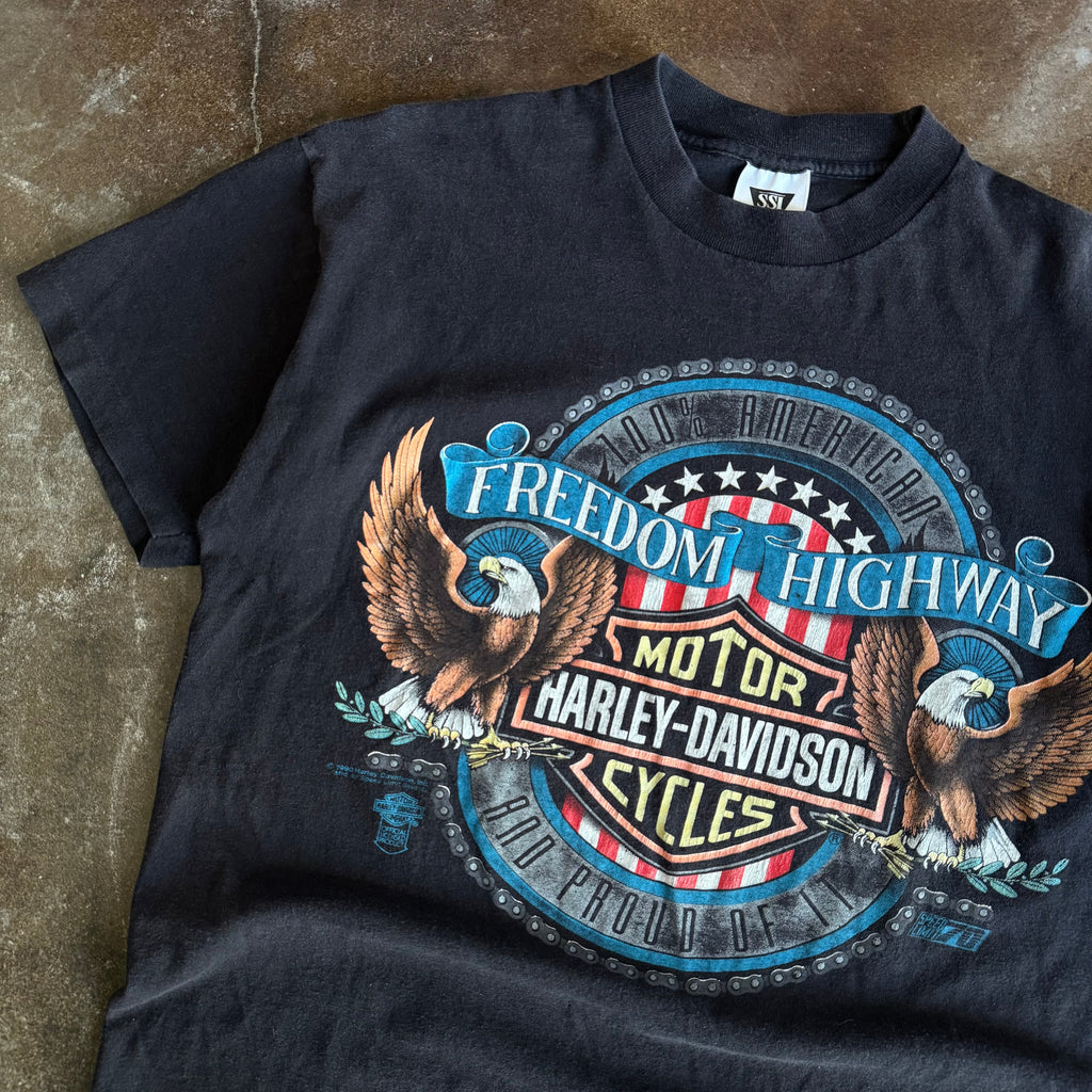90’s Harley Freedom Highway Eagle Tee (L)