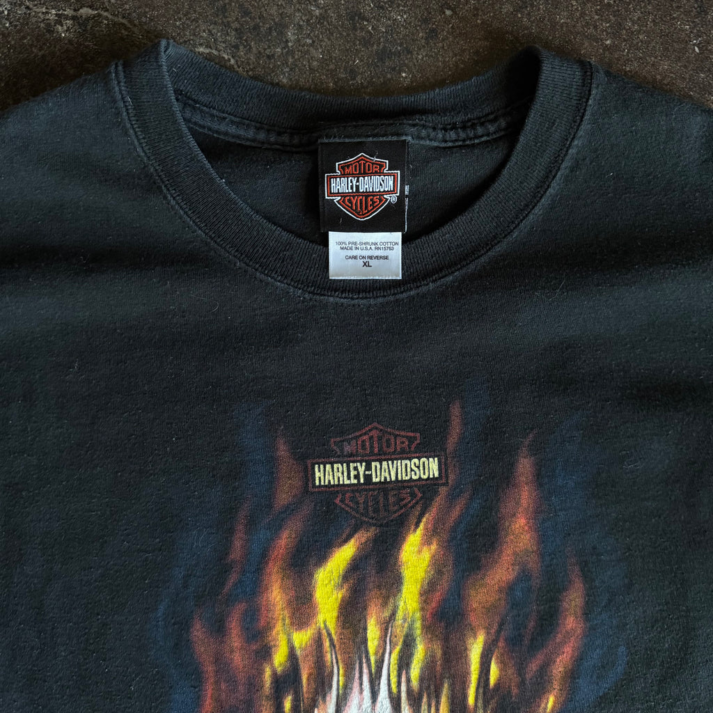 Y2K Harley Flaming Skull Tee (XL)