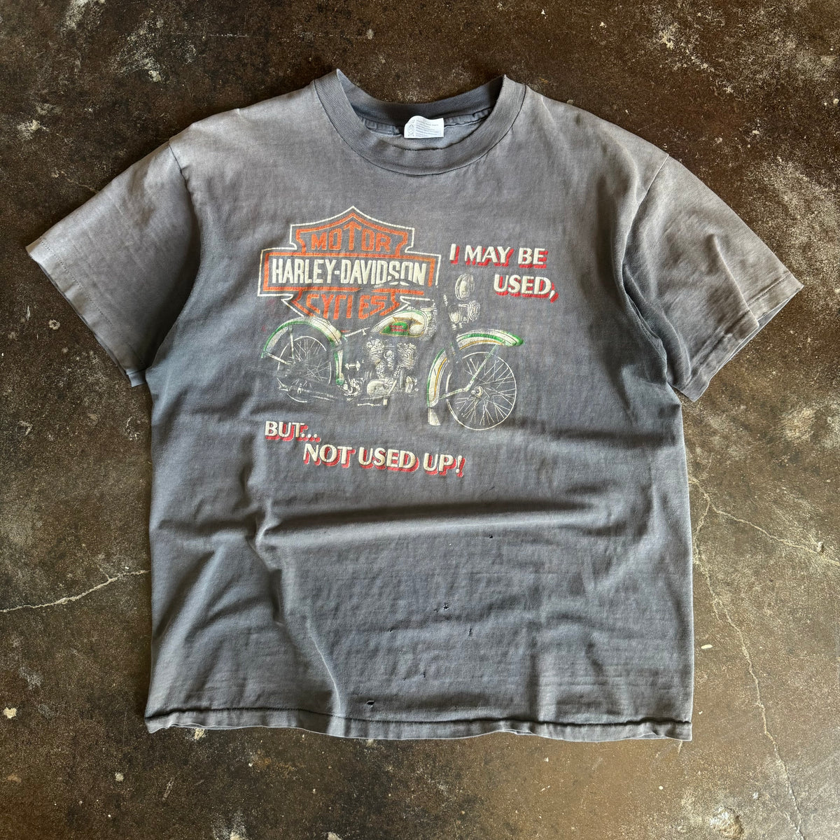 80’s Harley “Not Used Up” Sun Faded Tee (XL)